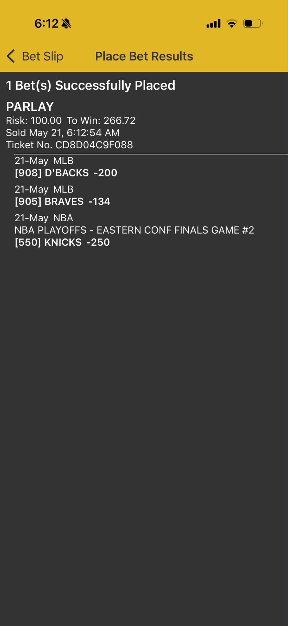 Betting slip — MAY-21-1