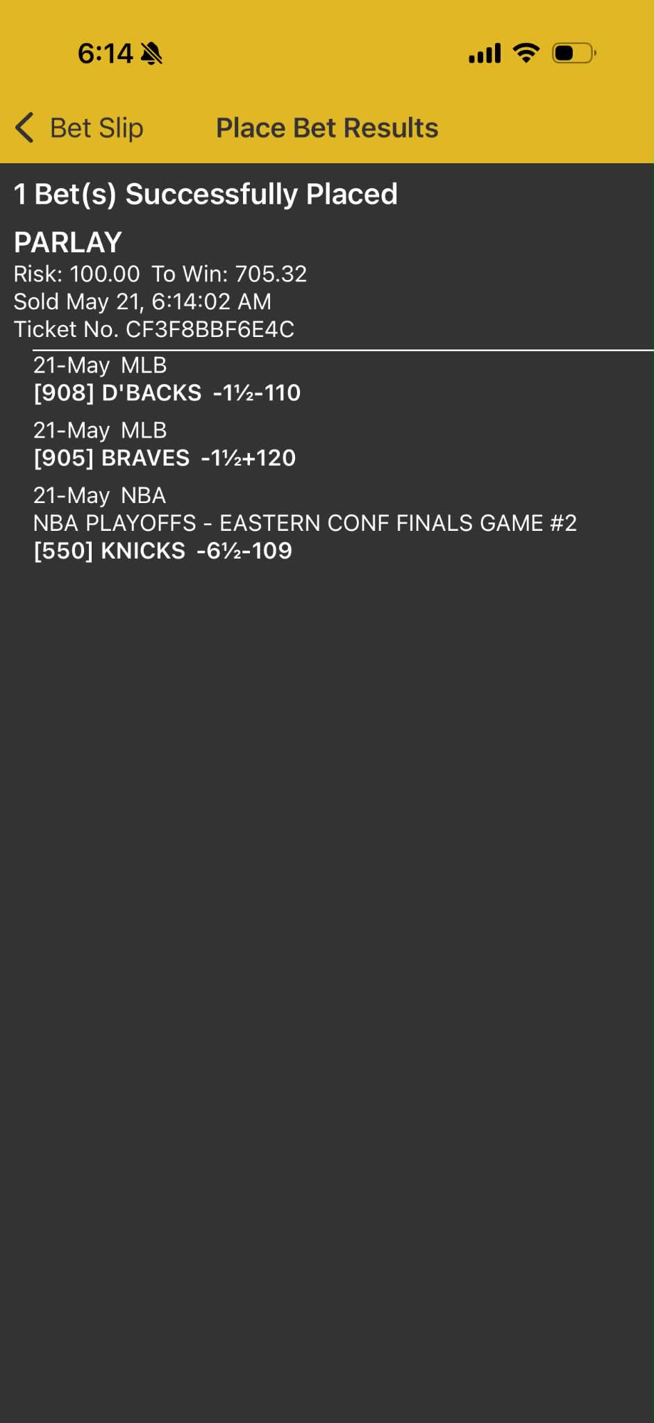 Betting slip — MAY-21-2