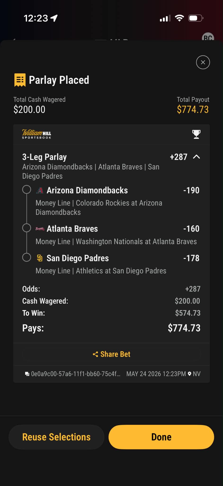Betting slip — MAY-24-1