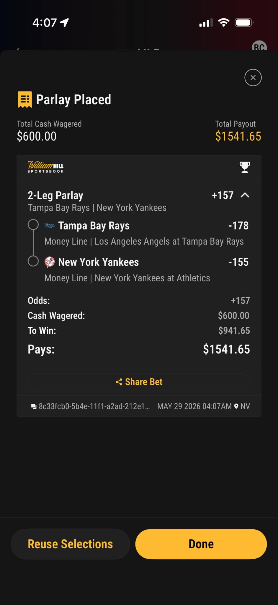 Betting slip — MAY-29-2