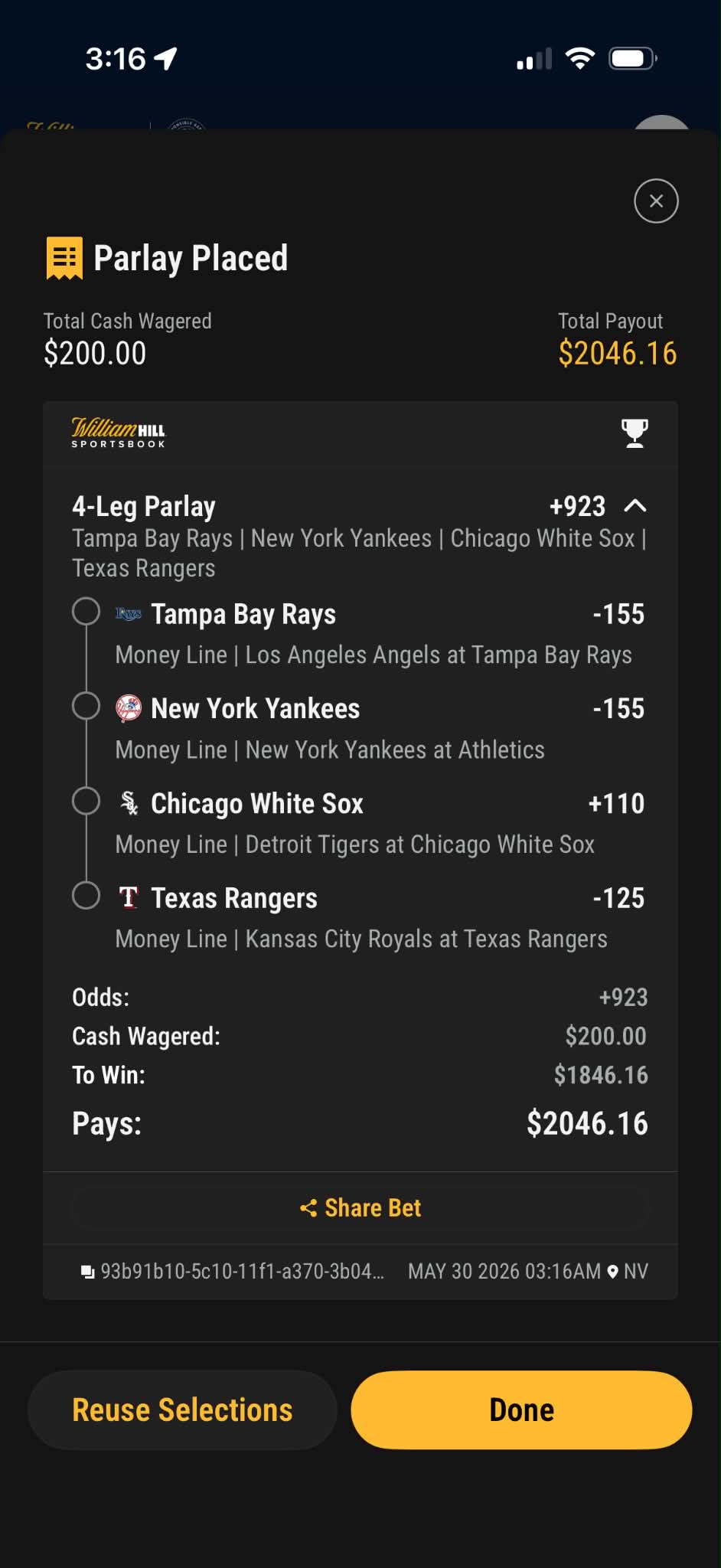Betting slip — MAY-30-2
