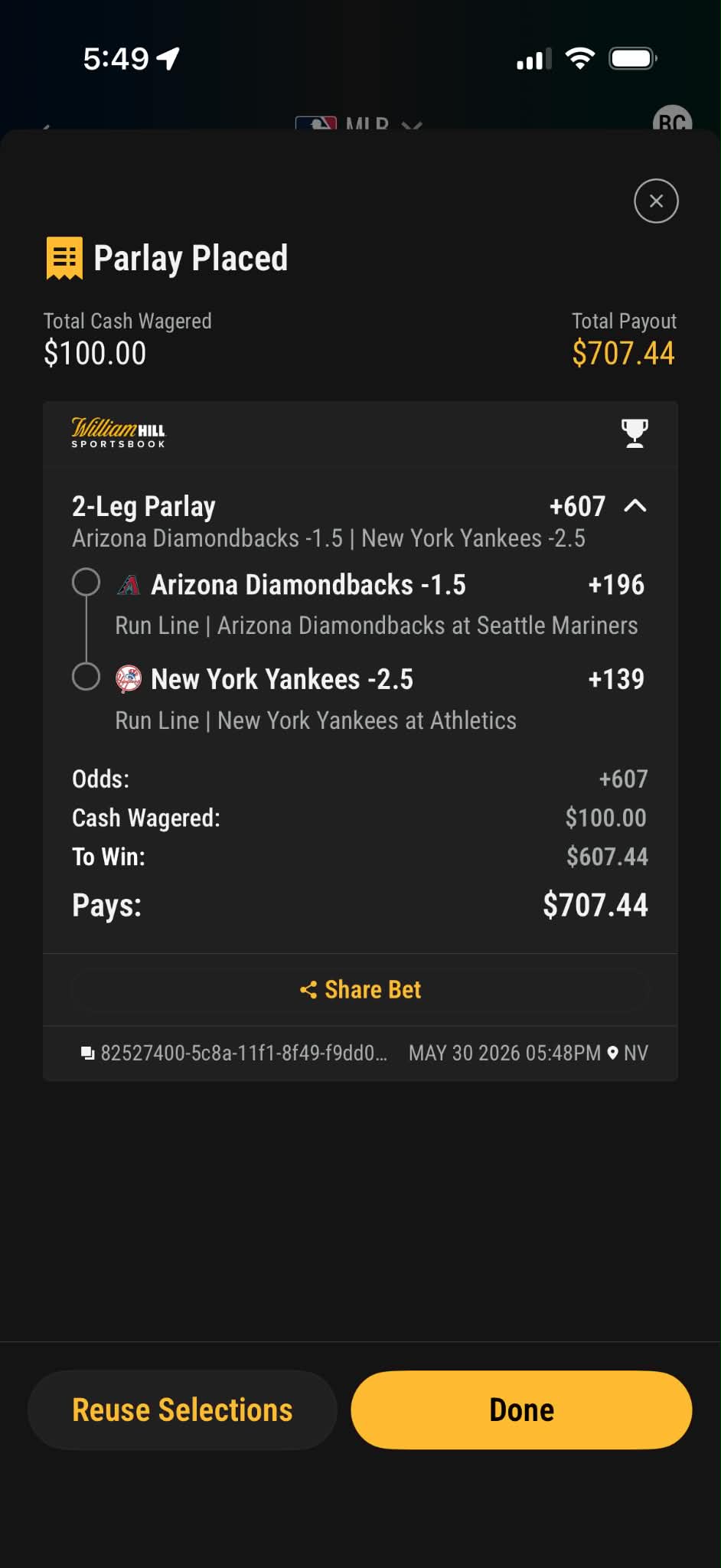 Betting slip — MAY-30-4